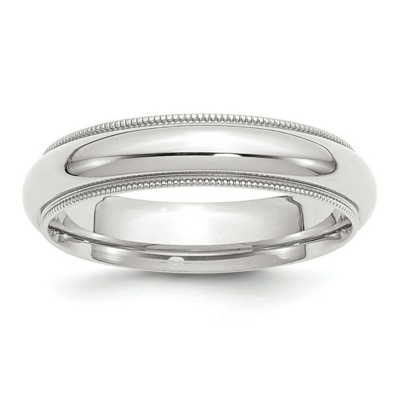 Primal Gold 10 Karat White Gold 5mm Milgrain Comfort Fit Band Size 6