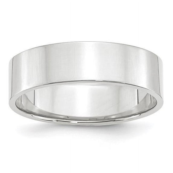 Primal Gold 10 Karat White Gold 6mm Lightweight Flat Band Size 6