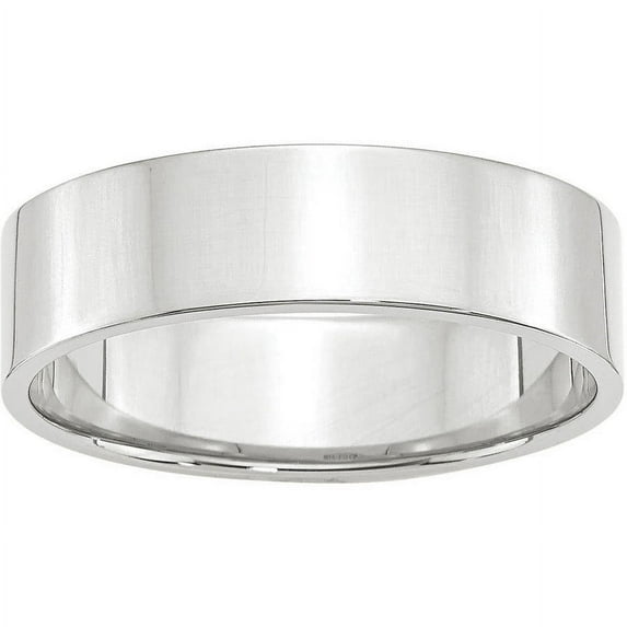 Primal Gold 10 Karat White Gold 6mm Lightweight Flat Band Size 7