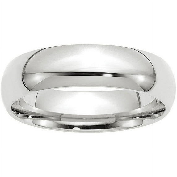 Primal Gold 10 Karat White Gold 6mm Standard Comfort Fit Band Size 11