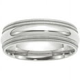 thumbnail image 1 of Primal Gold 10 Karat White Gold 7mm Double Milgrain Comfort Fit Band Size 5, 1 of 5