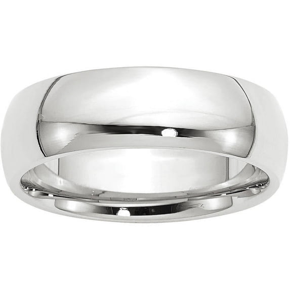 Primal Gold 10 Karat White Gold 7mm Standard Comfort Fit Band Size 5