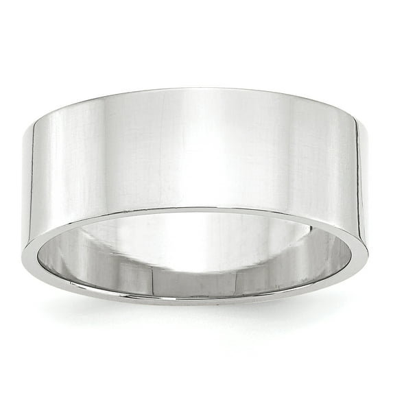 Primal Gold 10 Karat White Gold 8mm Lightweight Flat Band Size 6