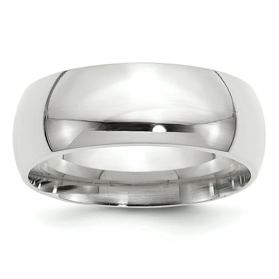 Primal Gold 10 Karat White Gold 8mm Standard Comfort Fit Band Size 4.5