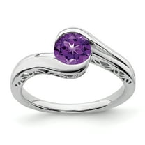 Primal Gold 10 Karat White Gold Amethyst Bypass Ring