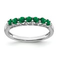 thumbnail image 1 of Primal Gold 10 Karat White Gold Created Emerald and Diamond 7-stone Ring, 1 of 3