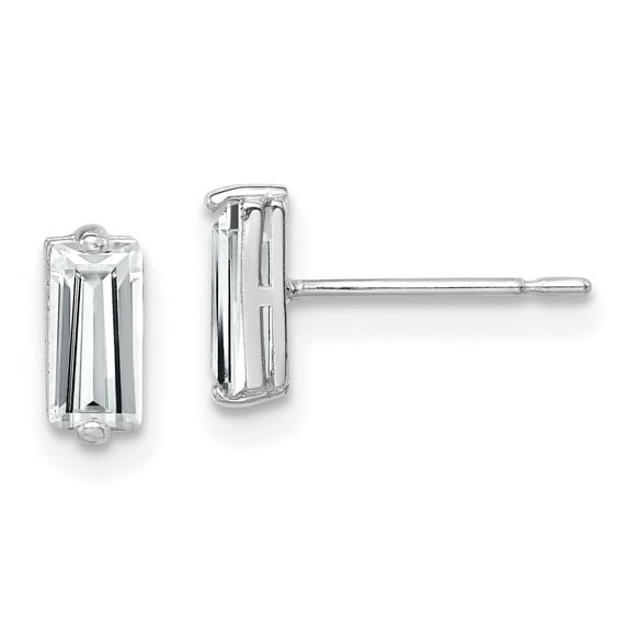 Primal Gold 10 Karat White Gold Cubic Zirconia Stud Earrings