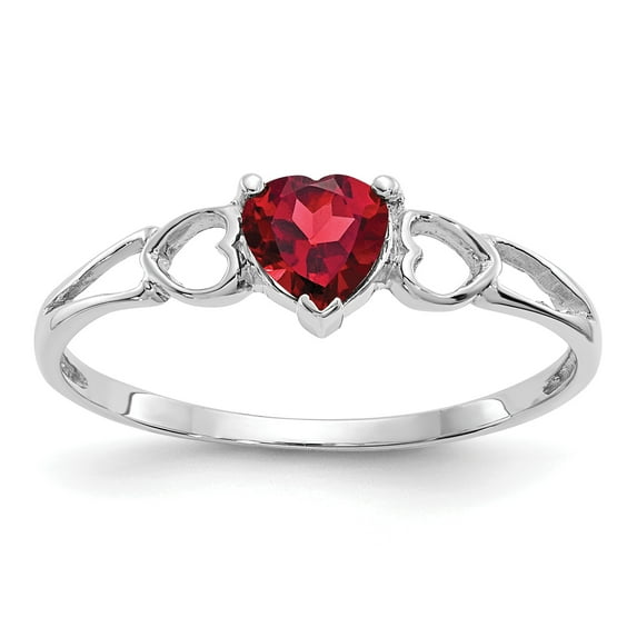 Primal Gold 10 Karat White Gold Geniune Amethyst Birthstone Ring