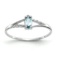 thumbnail image 1 of Primal Gold 10 Karat White Gold Geniune Aquamarine Birthstone Ring, 1 of 7