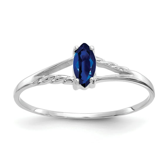 Primal Gold 10 Karat White Gold Geniune Sapphire Birthstone Ring