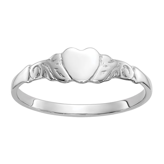 Primal Gold 10 Karat White Gold Heart Ring
