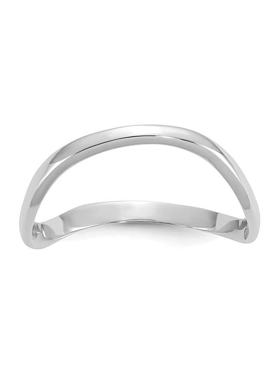 10 Karat White Gold High Polished Wave Fashion Thumb Ring