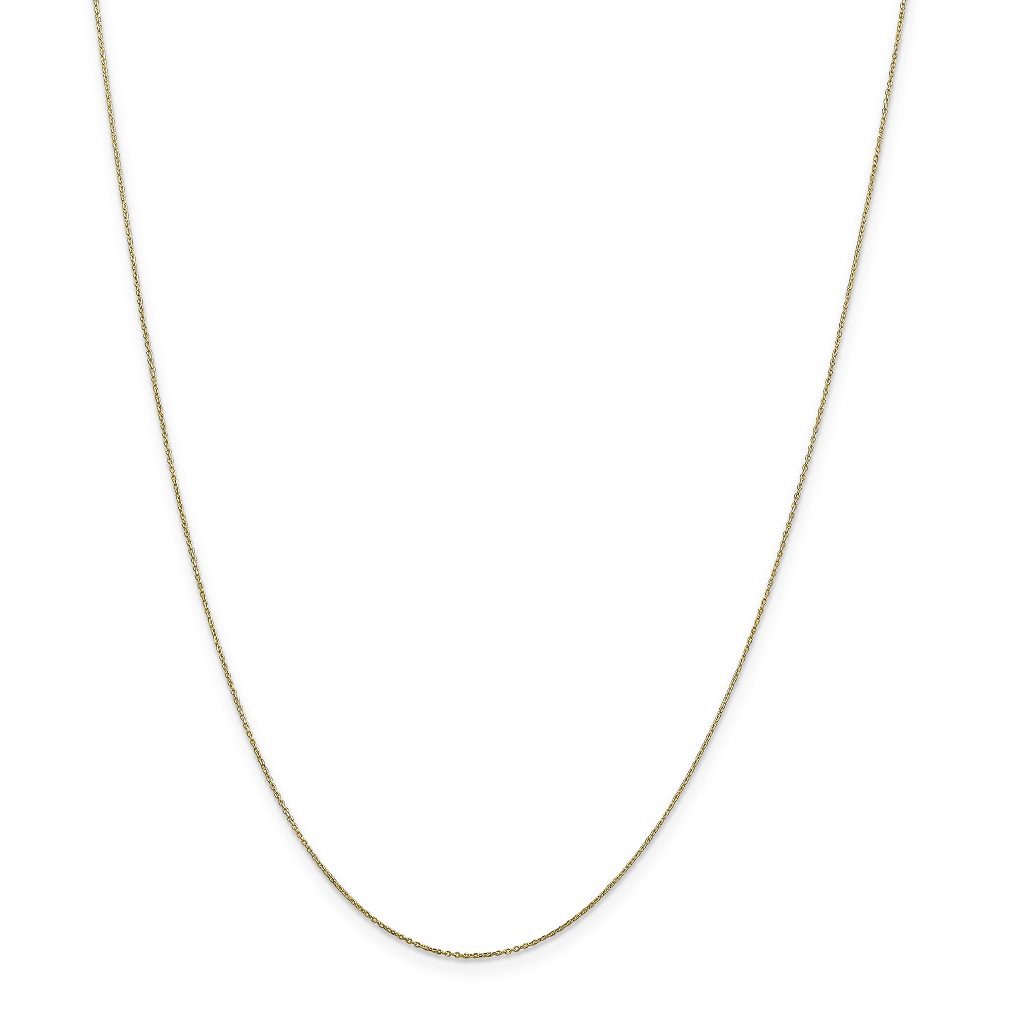 Primal Gold 10 Karat Yellow Gold 0.6mm Diamond-cut Cable Chain Anklet