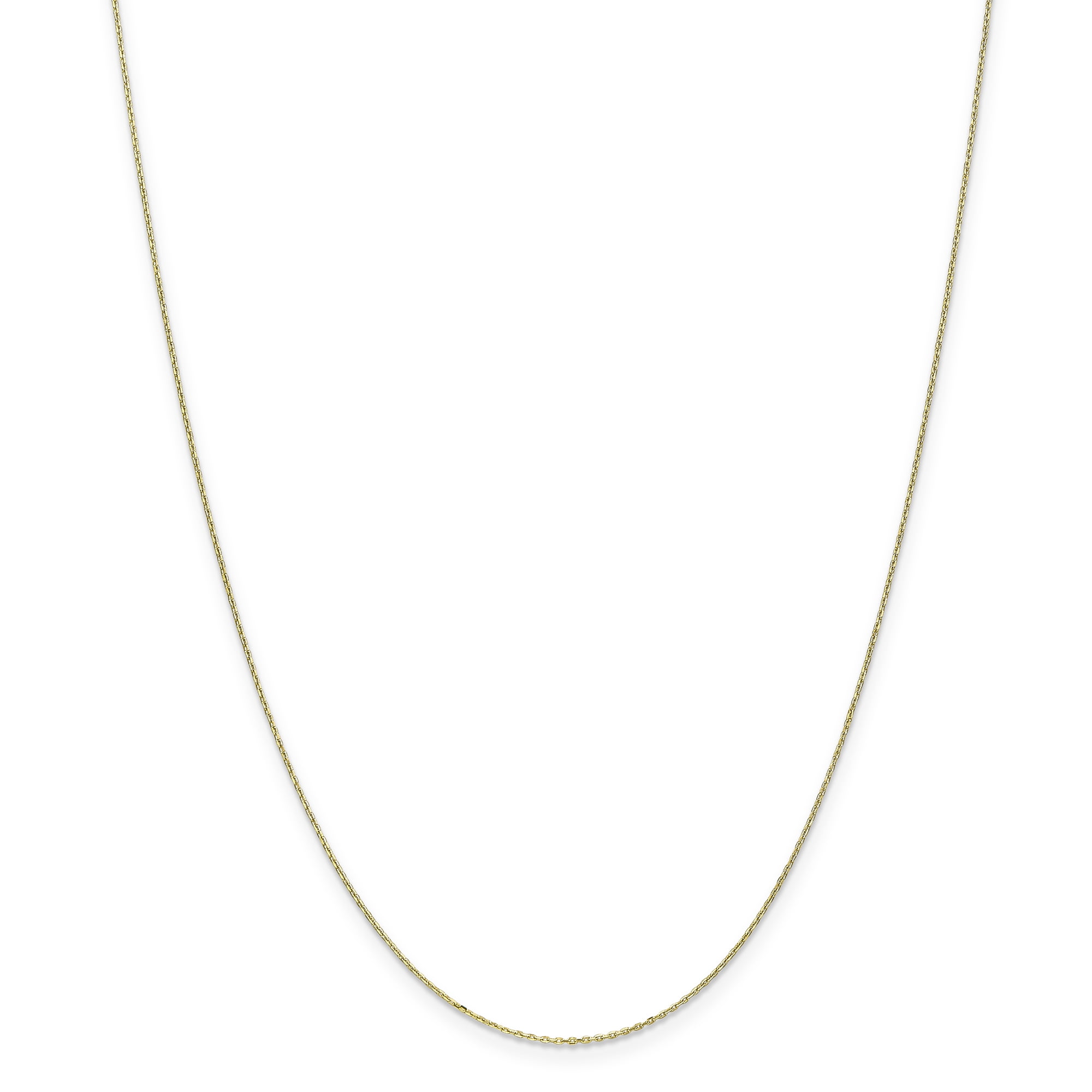 Primal Gold 10 Karat Yellow Gold 0.8mm Diamond-cut Cable Chain Anklet