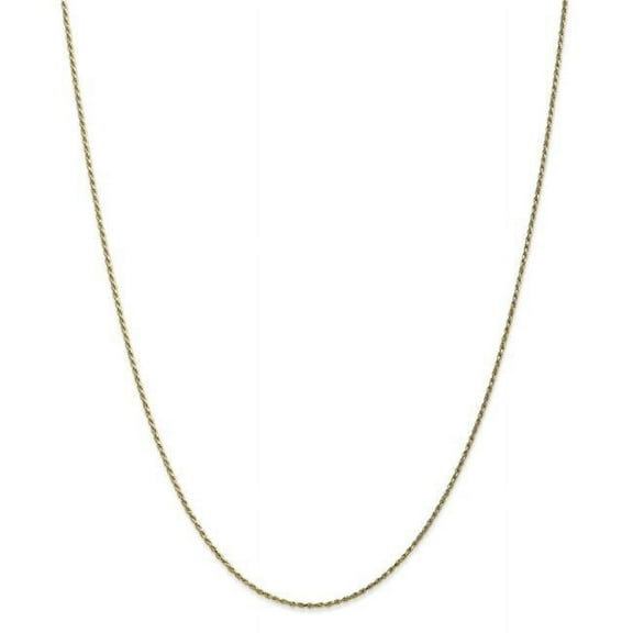 Primal Gold 10 Karat Yellow Gold 1.15mm Machine Made Diamond-cut 1 Rope Chain
