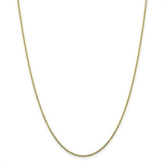Primal Gold 10 Karat Yellow Gold 1.3mm Solid Diamond-cut Cable Chain