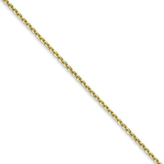 Primal Gold 10 Karat Yellow Gold 1.3mm Solid Diamond-cut Cable Chain