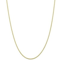Primal Gold 10 Karat Yellow Gold 1.5mm Handmade Diamond-cut Rope Chain