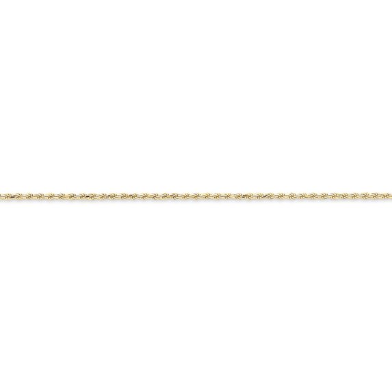 Primal Gold 10 Karat Yellow Gold 1.6mm Machine Made Diamond-cut Rope Chain