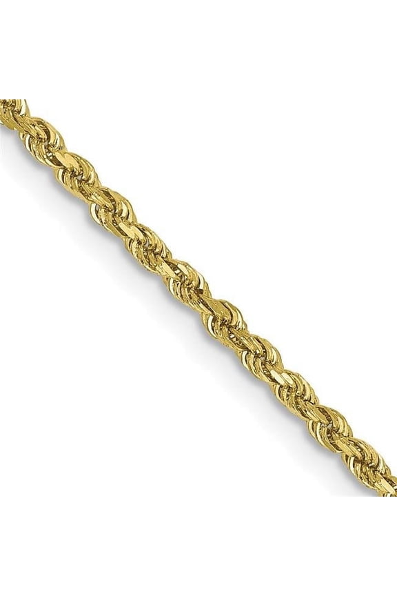 10 Karat Yellow Gold 1.75mm Handmade Diamond-cut Rope Chain
