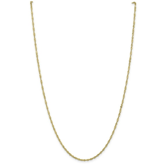 Primal Gold 10 Karat Yellow Gold 1.7mm Singapore Chain Anklet