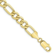 PRIMAL GOLD 10 Karat Yellow Gold 10mm Light Concave Figaro Chain