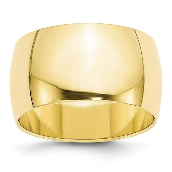Primal Gold 10 Karat Yellow Gold 12mm Half Round Band Size 5.5