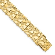 Primal Gold 10 Karat Yellow Gold 15.0mm NUGGET Bracelet