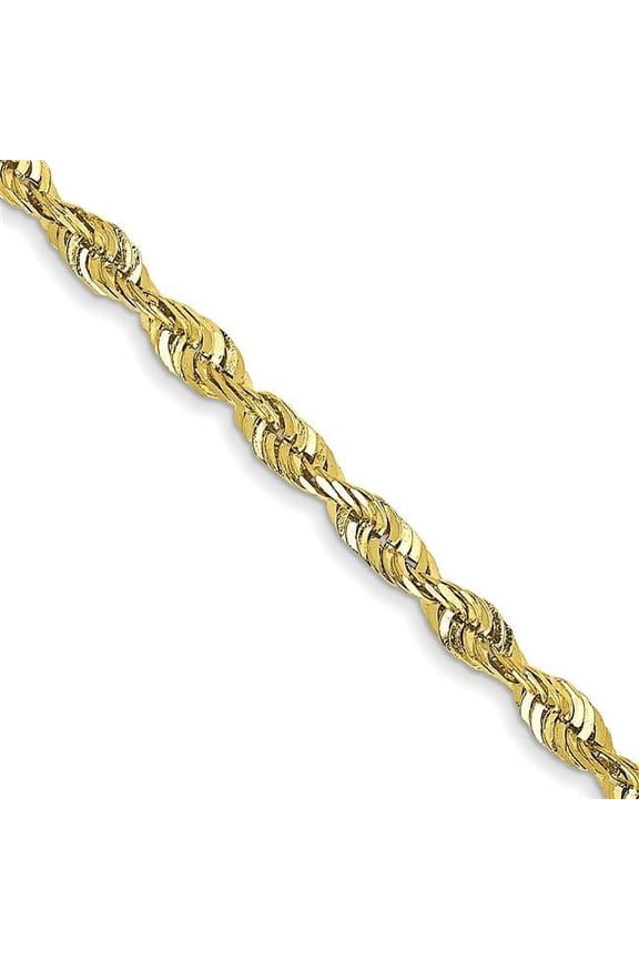 10 Karat Yellow Gold 2.25mm Diamond Cut Extra-Lite Rope Chain