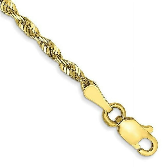 Primal Gold 10 Karat Yellow Gold 2.25mm Diamond-cut Extra Lite Rope Chain