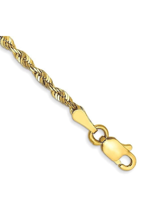 10 Karat Yellow Gold 2.25mm Diamond-cut Extra-lite Rope Chain