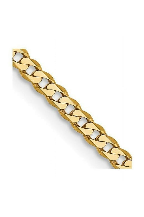Primal Gold 10 Karat Yellow Gold 2.2mm Flat Beveled Curb Chain