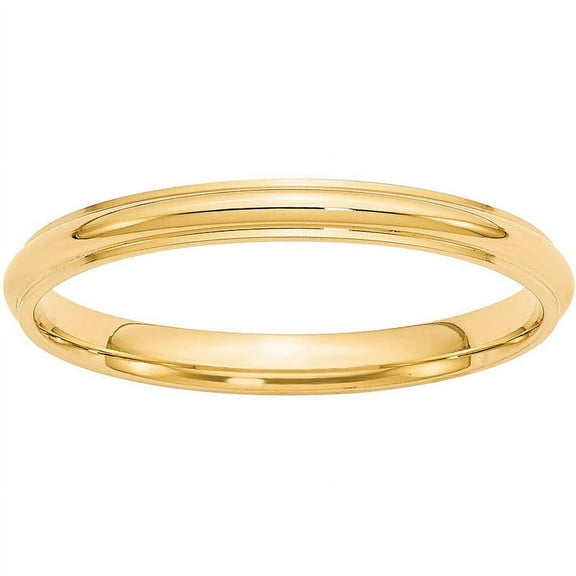 Primal Gold 10 Karat Yellow Gold 2.5mm Half Round with Edge Band Size 4