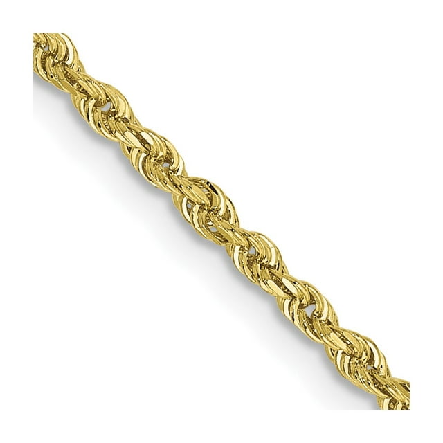 Primal Gold 10 Karat Yellow Gold 2mm Diamond-cut Quadruple Rope Chain ...