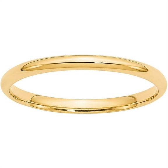 Primal Gold 10 Karat Yellow Gold 2mm Lightweight Comfort Fit Band Size 5