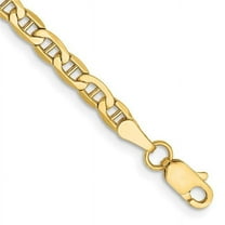Primal Gold 10 Karat Yellow Gold 3.20mm Semi Solid Anchor Chain Bracelet