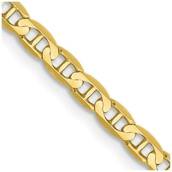 Primal Gold 10 Karat Yellow Gold 3mm Concave Anchor Chain