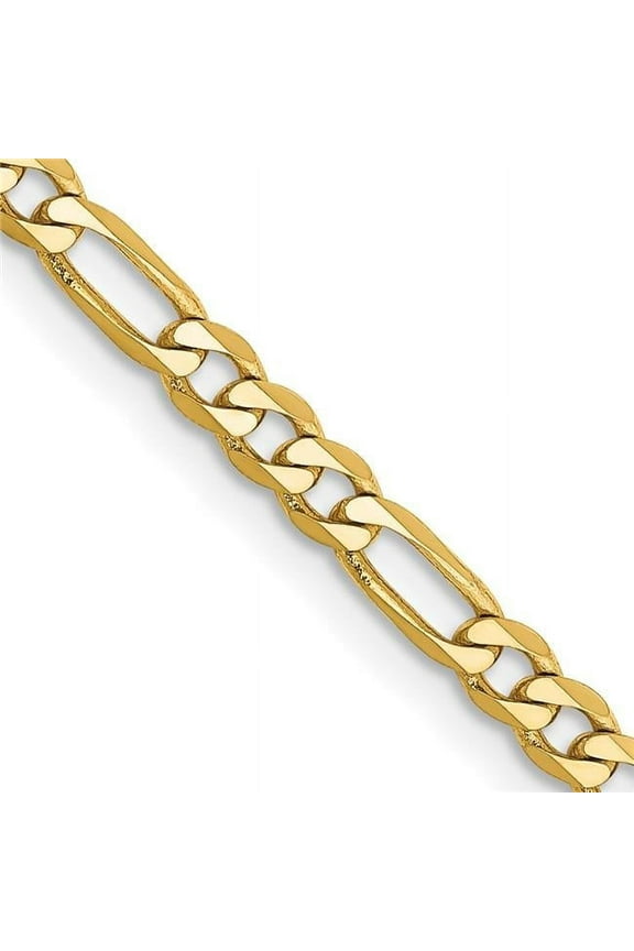 10 Karat Yellow Gold 3mm Concave Figaro Chain