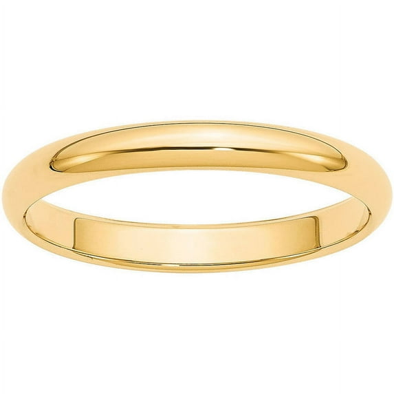 Primal Gold 10 Karat Yellow Gold 3mm Half Round Band Size 5.5