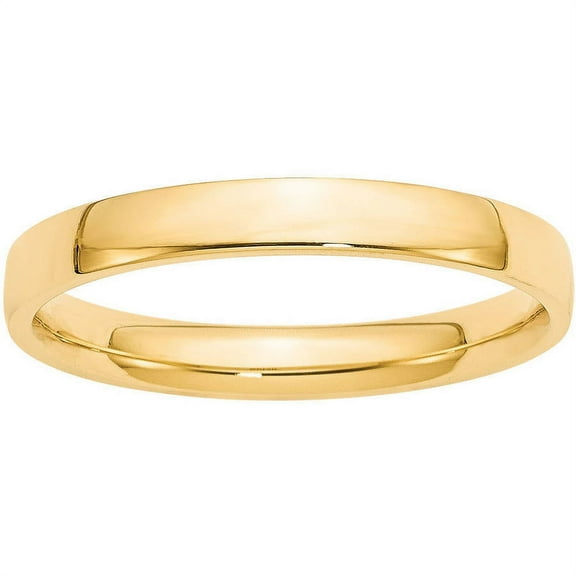 Primal Gold 10 Karat Yellow Gold 3mm Lightweight Comfort Fit Band Size 5.5