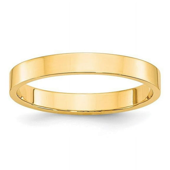 Primal Gold 10 Karat Yellow Gold 3mm Lightweight Flat Band Size 6.5