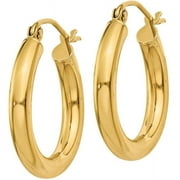 PRIMAL GOLD 10 Karat Yellow Gold 3mm Tube Hoop Earrings