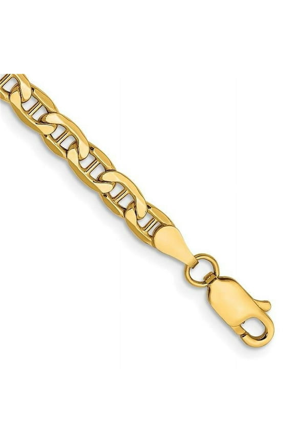 10 Karat Yellow Gold 4.1mm Semi Solid Anchor Chain