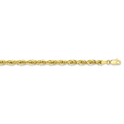 FINEST GOLD Primal Gold 10 Karat Yellow Gold 4.25mm Semi-Solid Rope Chain