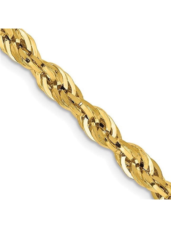 10 Karat Yellow Gold 4.25mm Semi-solid Rope Chain