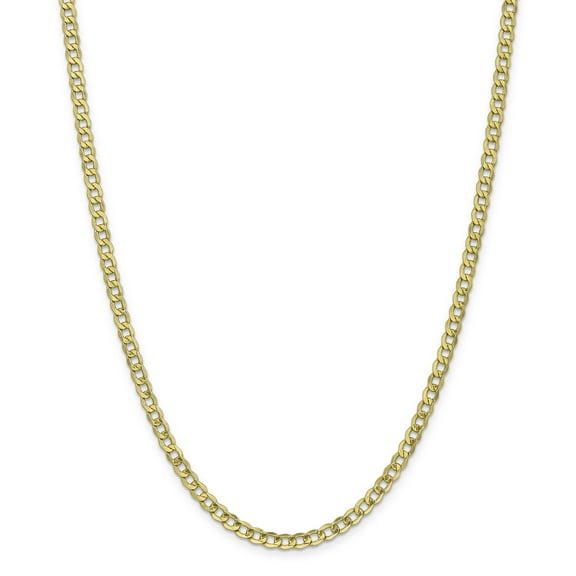 Primal Gold 10 Karat Yellow Gold 4.3mm Semi-solid Curb Link Chain