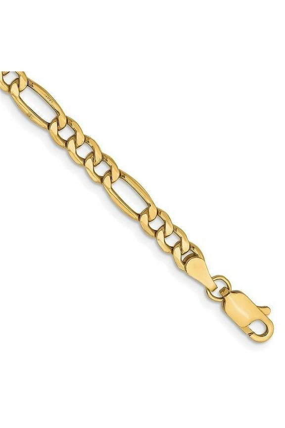 10 Karat Yellow Gold 4.4mm Semi-Solid Figaro Chain