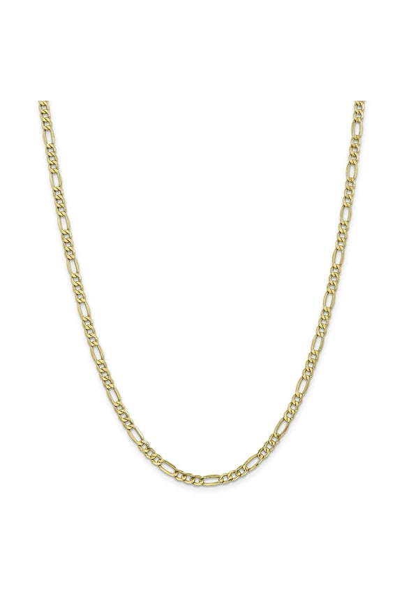 10 Karat Yellow Gold 4.4mm Semi-solid Figaro Chain