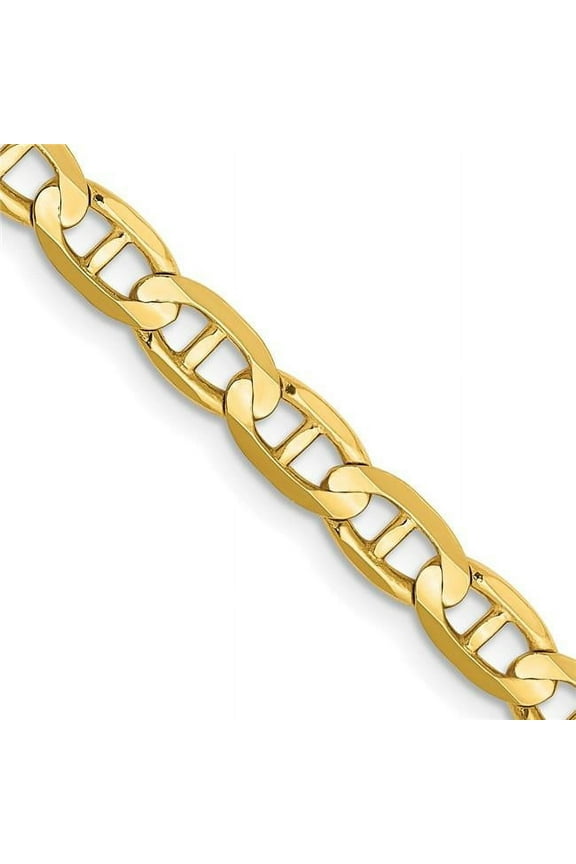 10 Karat Yellow Gold 4.5mm Concave Anchor Chain