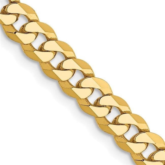 Primal Gold 10 Karat Yellow Gold 4.75mm Flat Beveled Curb Chain